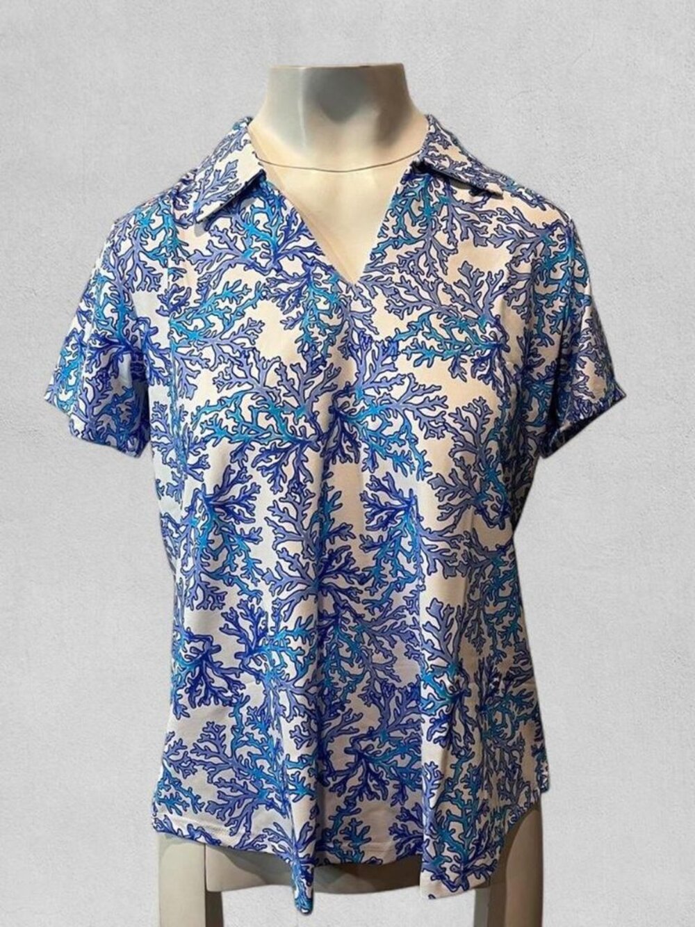 Anthony's Resort Blue Coral UPF50+ Short Sleeve Polo Top